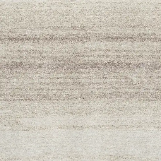 Ivory And Beige Striped Washable Area Rug With UV Protection Photo 2