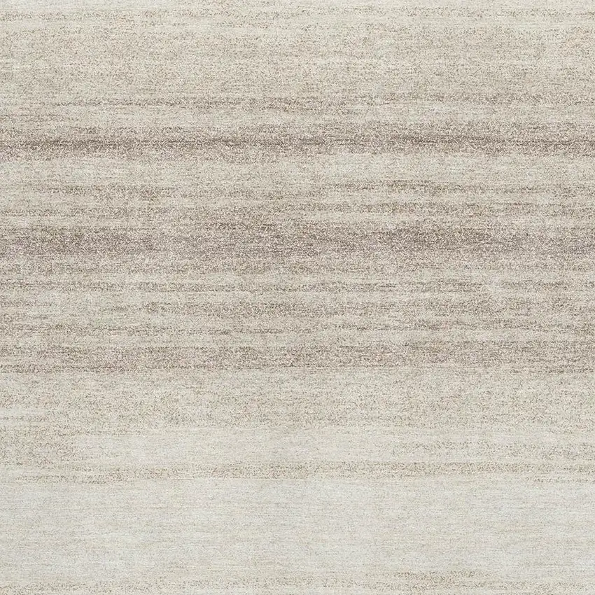 Ivory And Beige Striped Washable Area Rug With UV Protection Photo 2