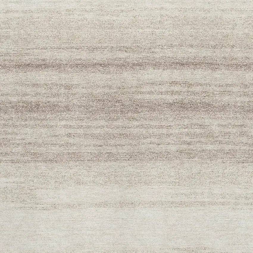 Ivory And Beige Striped Washable Area Rug With UV Protection Photo 2