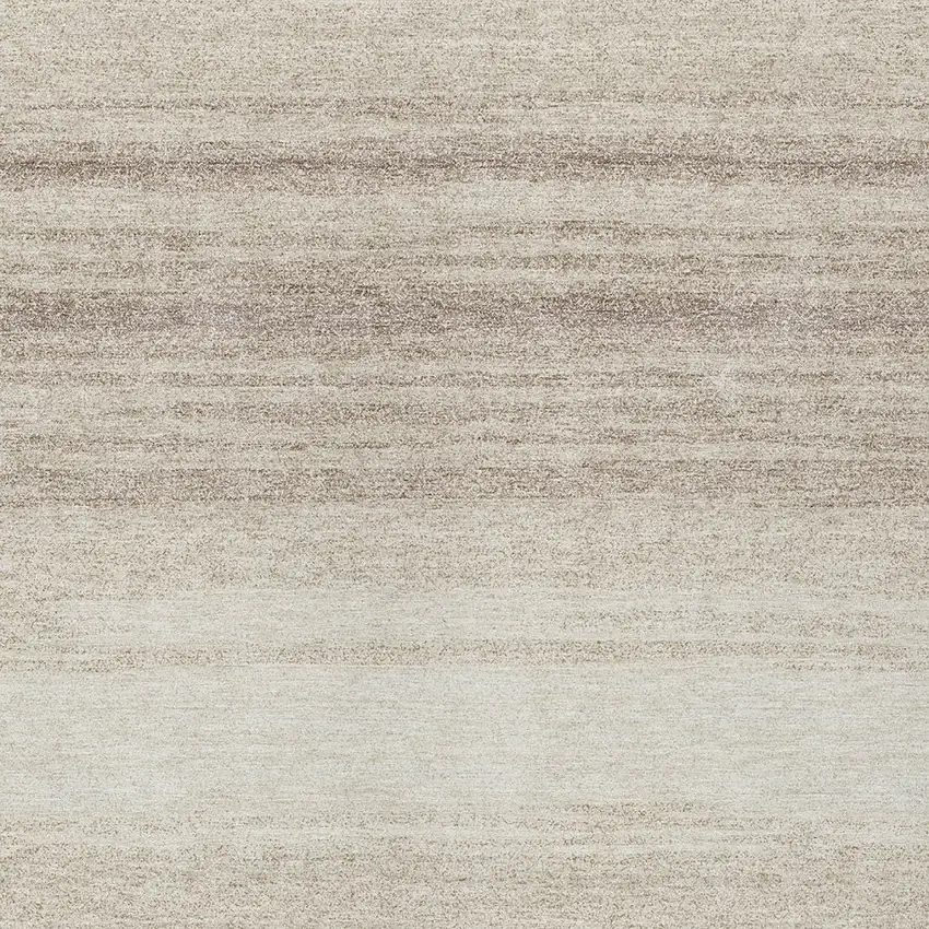 Ivory And Beige Striped Washable Indoor Outdoor Area Rug Photo 6