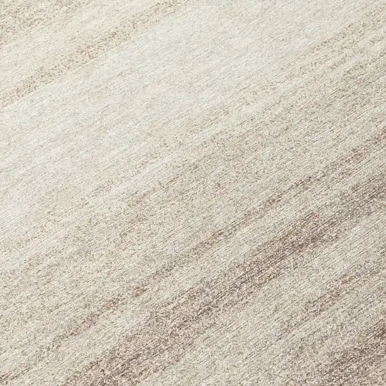 Ivory And Beige Abstract Washable Indoor Outdoor Area Rug Photo 8