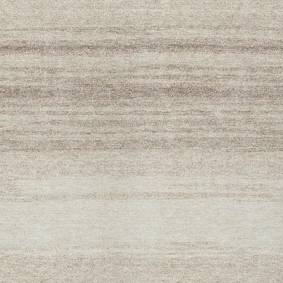 Ivory And Beige Striped Washable Indoor Outdoor Area Rug Photo 6