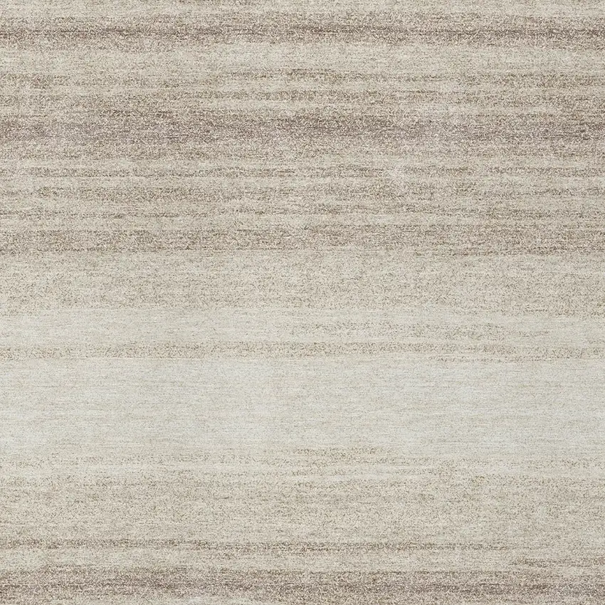 Ivory And Beige Striped Washable Indoor Outdoor Area Rug Photo 6