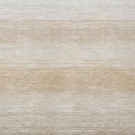 Ivory And Beige Striped Washable Indoor Outdoor Area Rug Photo 2
