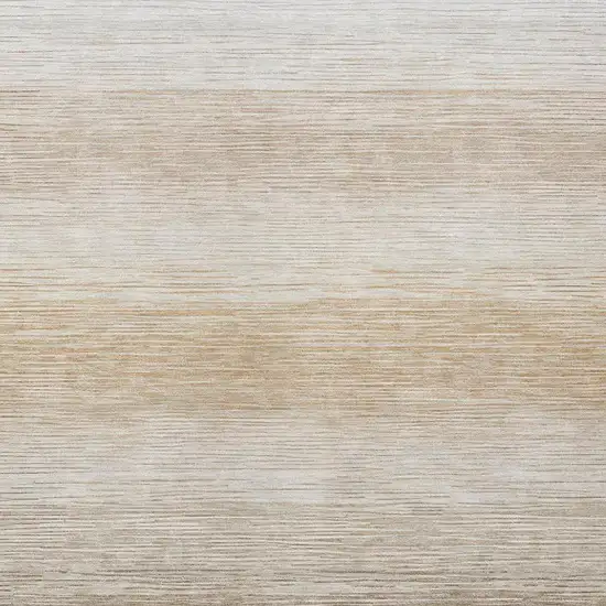 Ivory And Beige Striped Washable Indoor Outdoor Area Rug Photo 2