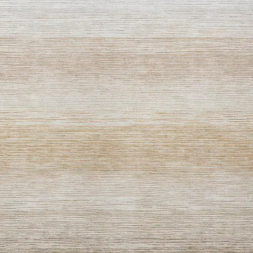 Ivory And Beige Striped Washable Indoor Outdoor Area Rug Photo 2
