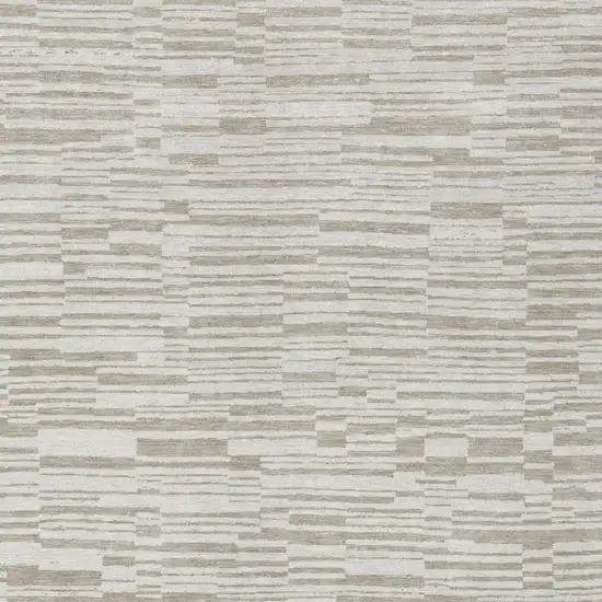 Ivory And Beige Striped Washable Indoor Outdoor Area Rug Photo 1