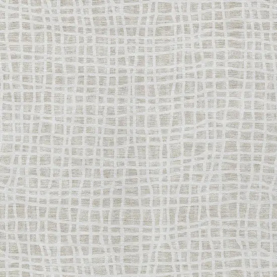 Ivory And Beige Striped Washable Indoor Outdoor Area Rug Photo 5