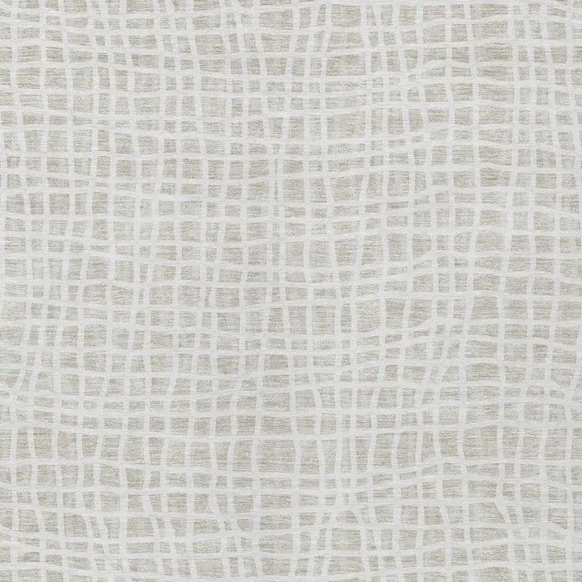 Ivory And Beige Striped Washable Indoor Outdoor Area Rug Photo 5