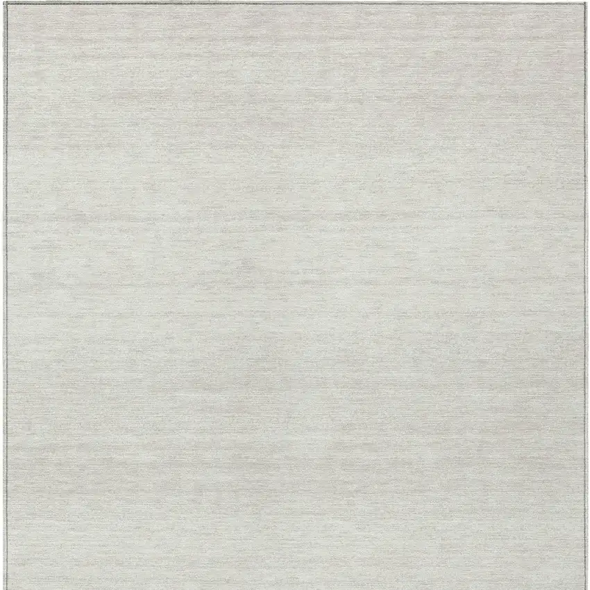 Ivory And Beige Striped Washable Indoor Outdoor Area Rug Photo 7