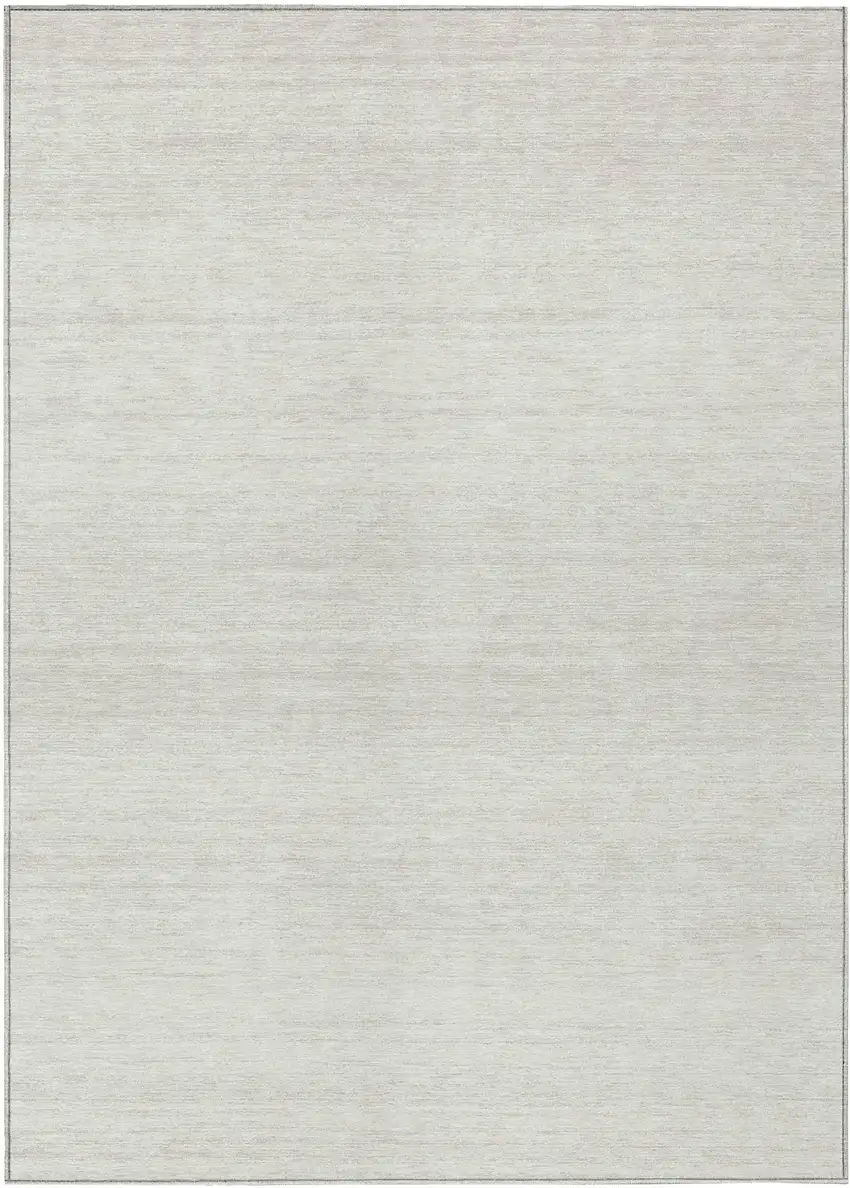 Ivory And Beige Striped Washable Indoor Outdoor Area Rug Photo 2