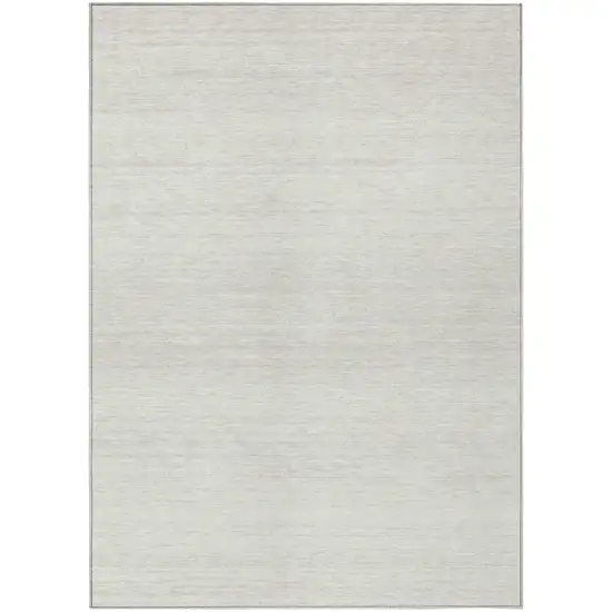 Ivory And Beige Striped Washable Indoor Outdoor Area Rug Photo 2