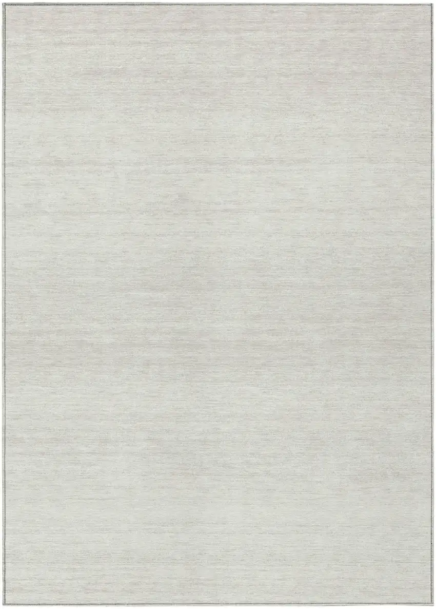 Ivory And Beige Striped Washable Indoor Outdoor Area Rug Photo 2
