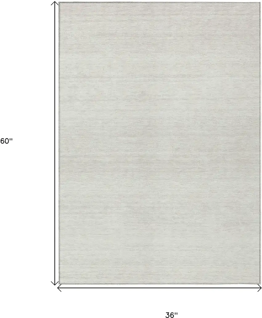 Ivory And Beige Striped Washable Indoor Outdoor Area Rug Photo 3