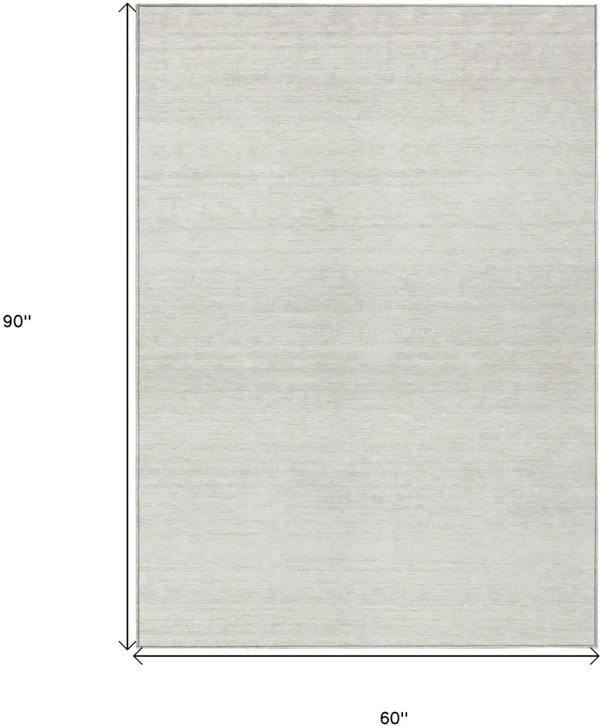 Ivory And Beige Striped Washable Indoor Outdoor Area Rug Photo 3