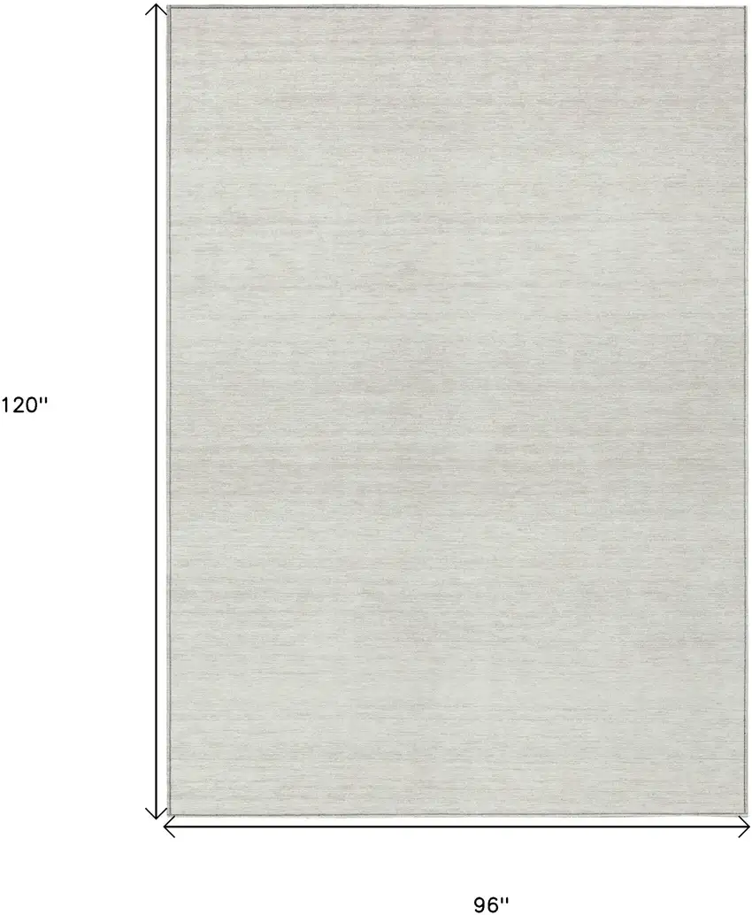 Ivory And Beige Striped Washable Indoor Outdoor Area Rug Photo 3