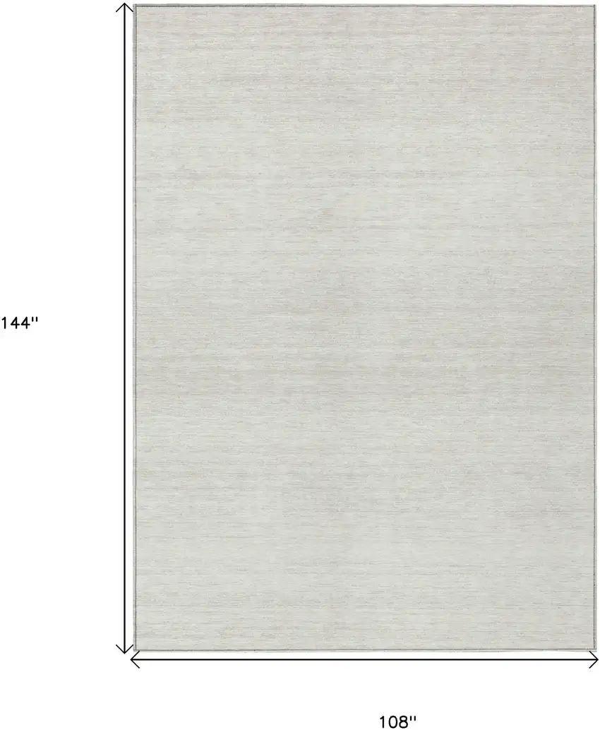 Ivory And Beige Striped Washable Indoor Outdoor Area Rug Photo 3