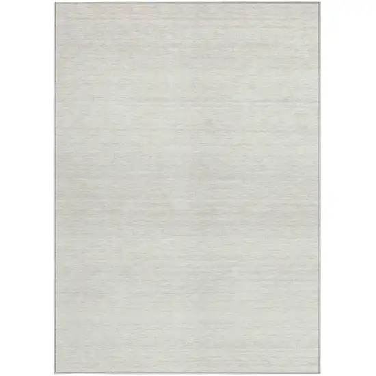 Ivory And Beige Striped Washable Indoor Outdoor Area Rug Photo 7