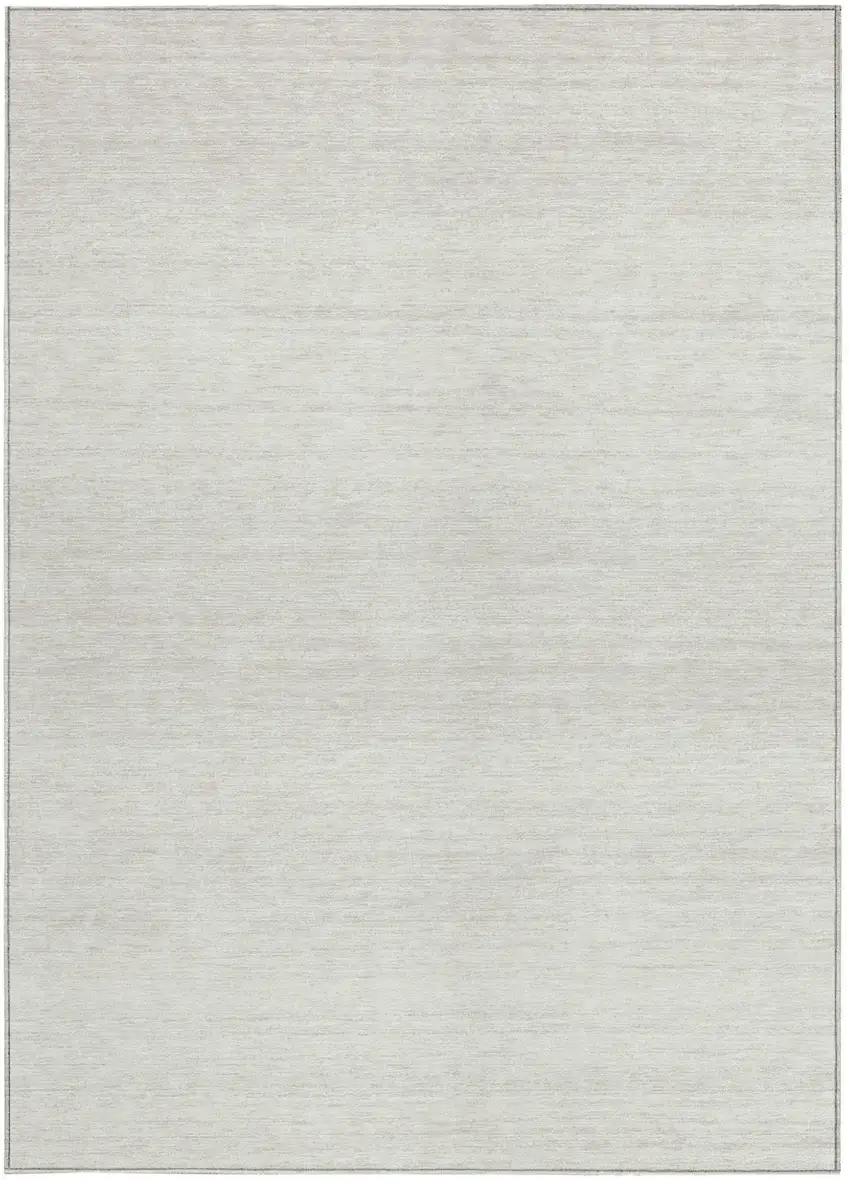 Ivory And Beige Striped Washable Indoor Outdoor Area Rug Photo 7