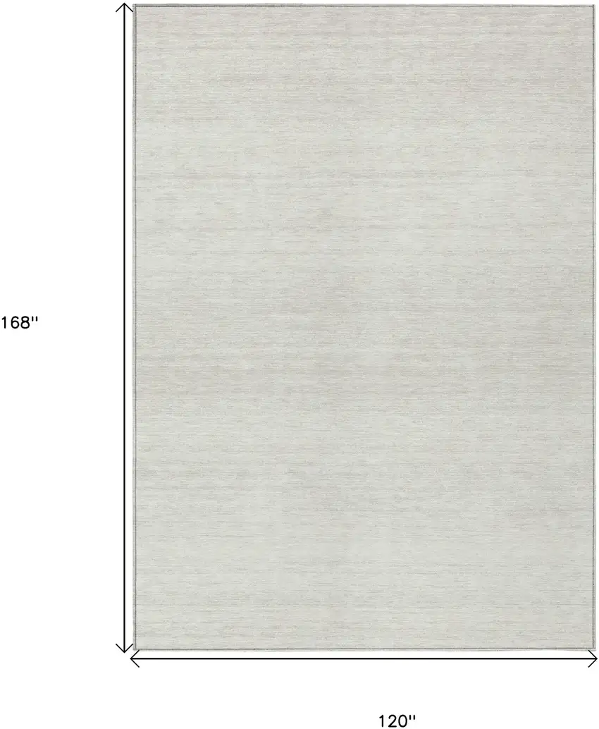 Ivory And Beige Striped Washable Indoor Outdoor Area Rug Photo 3