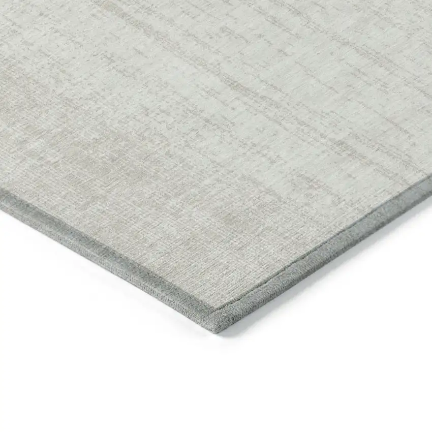 Ivory And Beige Striped Washable Indoor Outdoor Area Rug Photo 5