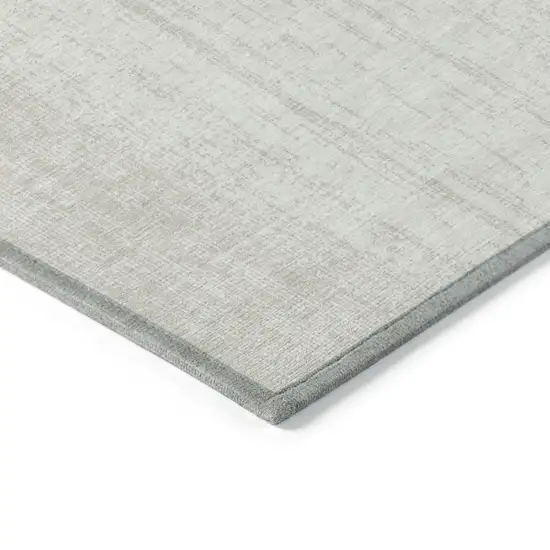 Ivory And Beige Striped Washable Indoor Outdoor Area Rug Photo 5