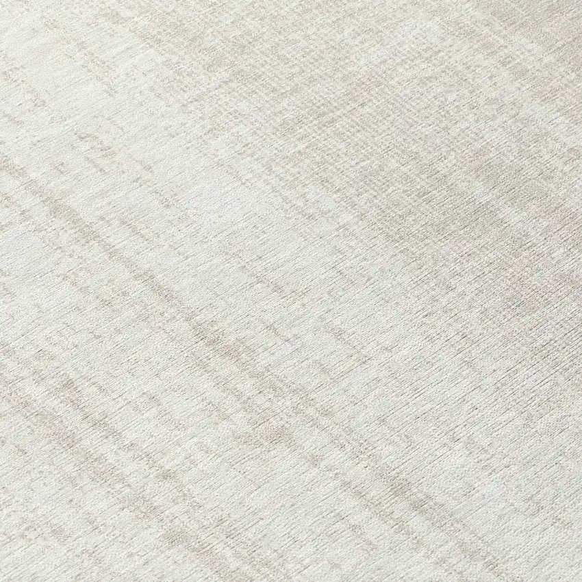 Ivory And Beige Striped Washable Indoor Outdoor Area Rug Photo 7