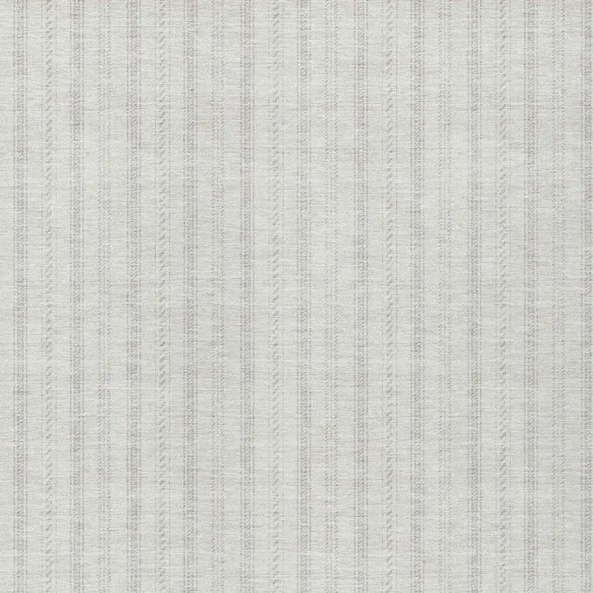 Ivory And Beige Striped Washable Indoor Outdoor Area Rug Photo 5