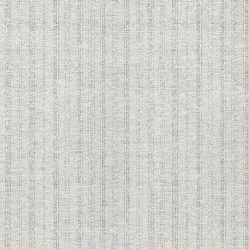 Ivory And Beige Striped Washable Indoor Outdoor Area Rug Photo 5