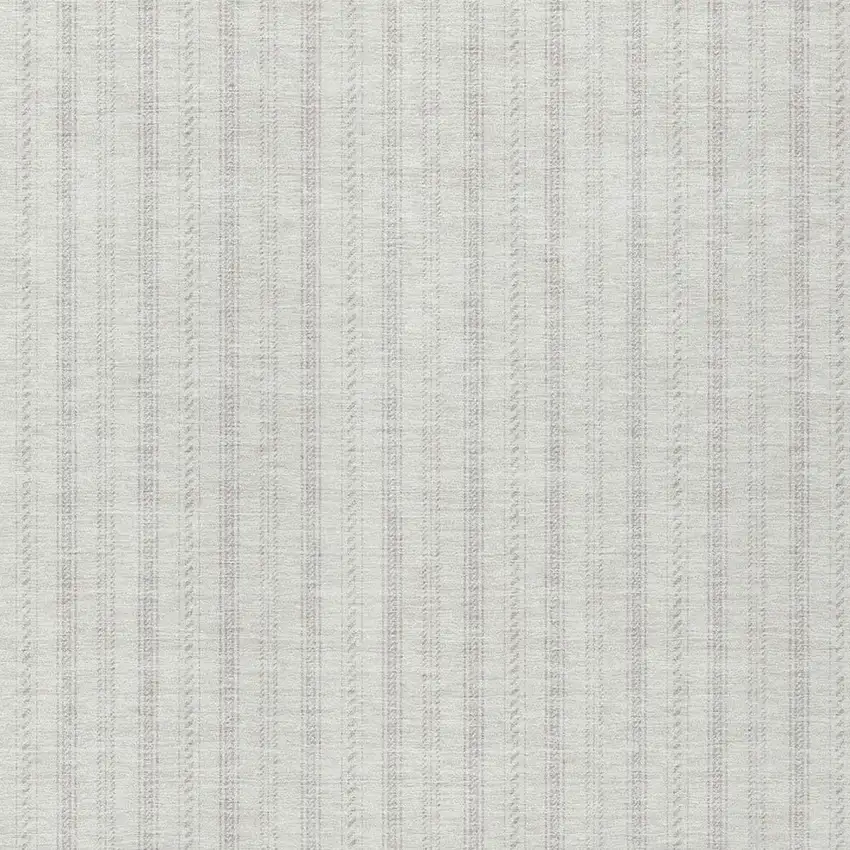 Ivory And Beige Striped Washable Indoor Outdoor Area Rug Photo 5