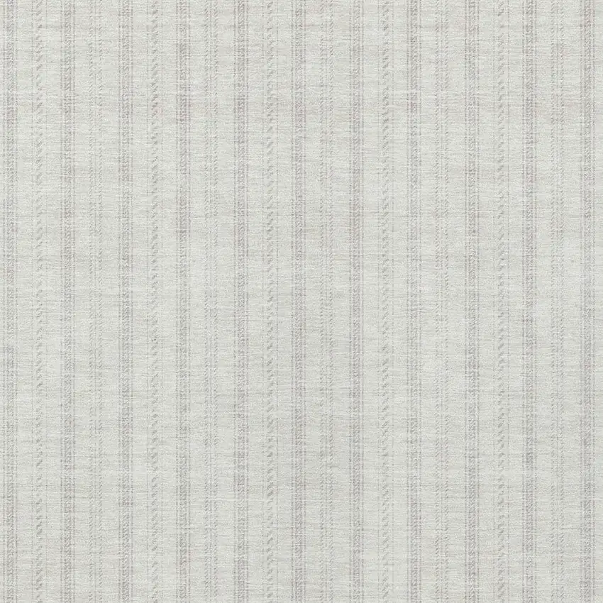 Ivory And Beige Striped Washable Indoor Outdoor Area Rug Photo 5