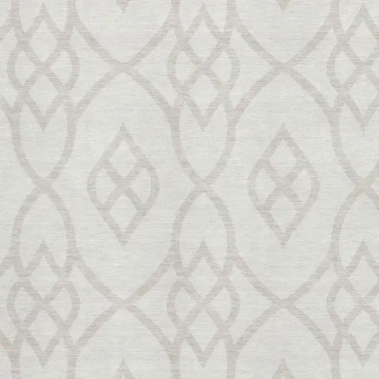 Ivory And Beige Trellis Washable Area Rug With UV Protection Photo 3