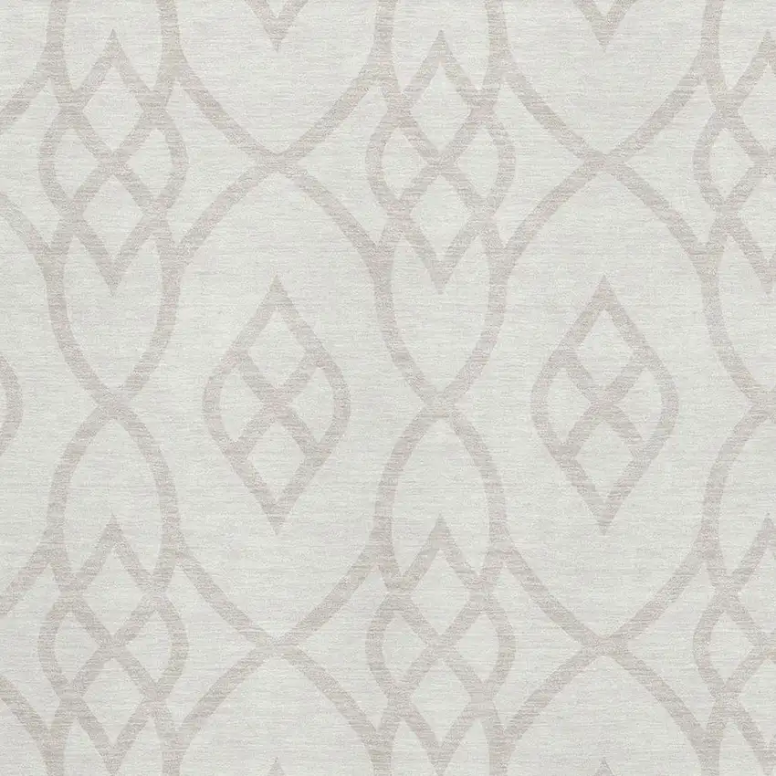 Ivory And Beige Trellis Washable Area Rug With UV Protection Photo 3