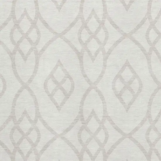 Ivory And Beige Trellis Washable Area Rug With UV Protection Photo 3