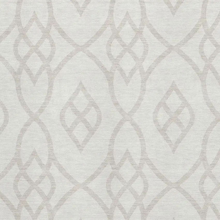 Ivory And Beige Trellis Washable Area Rug With UV Protection Photo 3