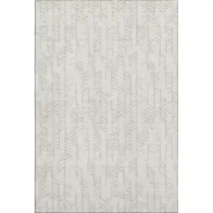 Photo of Ivory And Beige Tribal Washable Area Rug With UV Protection