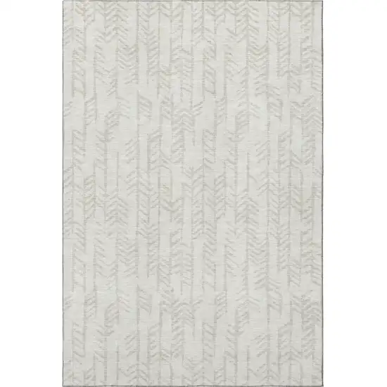 Ivory And Beige Tribal Washable Area Rug With UV Protection Photo 4