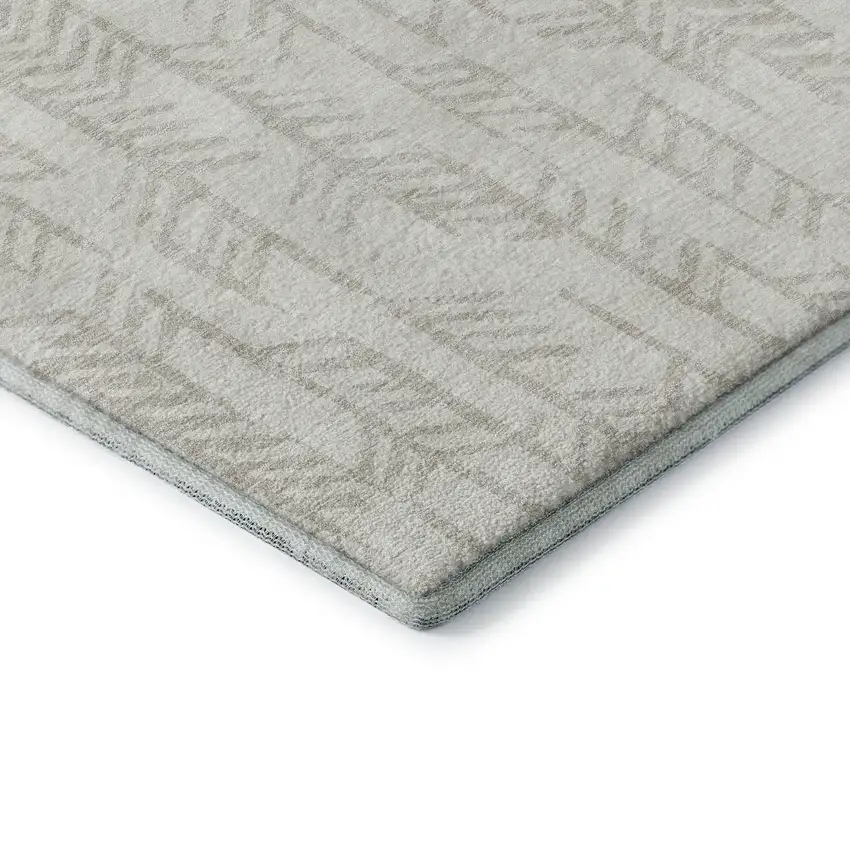 Ivory And Beige Tribal Washable Area Rug With UV Protection Photo 8