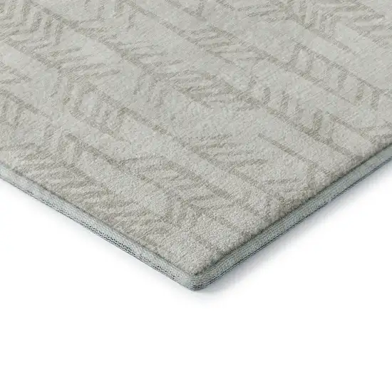 Ivory And Beige Tribal Washable Area Rug With UV Protection Photo 8