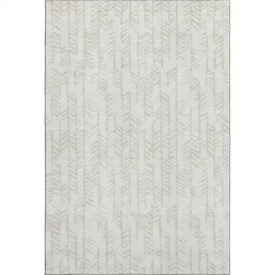Ivory And Beige Tribal Washable Area Rug With UV Protection Photo 1