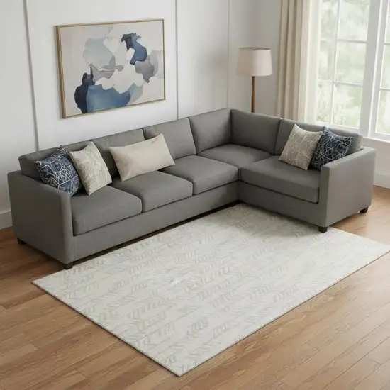 Ivory And Beige Tribal Washable Area Rug With UV Protection Photo 1