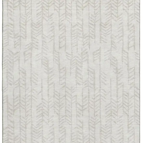 Ivory And Beige Tribal Washable Area Rug With UV Protection Photo 4