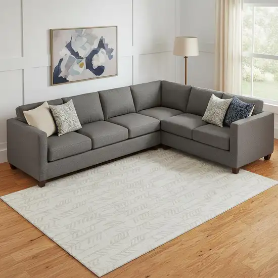 Ivory And Beige Tribal Washable Area Rug With UV Protection Photo 1