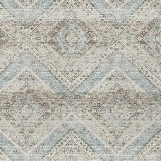 Ivory And Beige Tribal Washable Indoor Outdoor Area Rug Photo 3