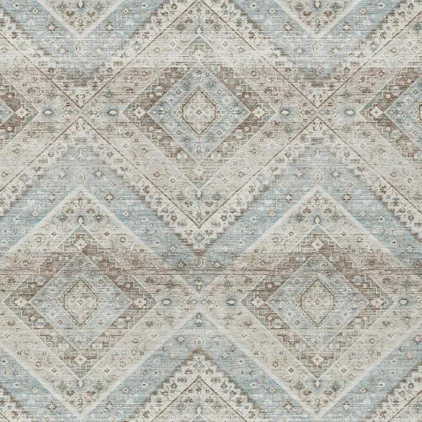 Ivory And Beige Tribal Washable Indoor Outdoor Area Rug Photo 3