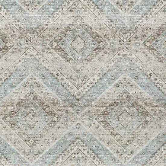 Ivory And Beige Tribal Washable Indoor Outdoor Area Rug Photo 3