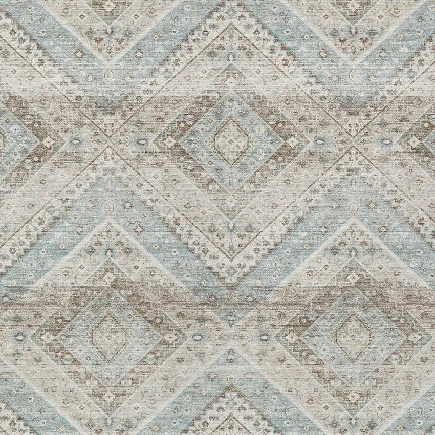 Ivory And Beige Tribal Washable Indoor Outdoor Area Rug Photo 3