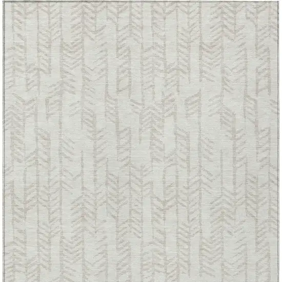 Ivory And Beige Tribal Washable Indoor Outdoor Area Rug Photo 7