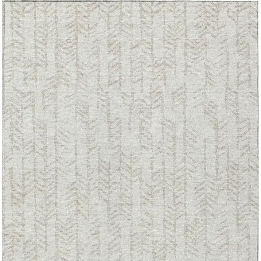 Ivory And Beige Tribal Washable Indoor Outdoor Area Rug Photo 7