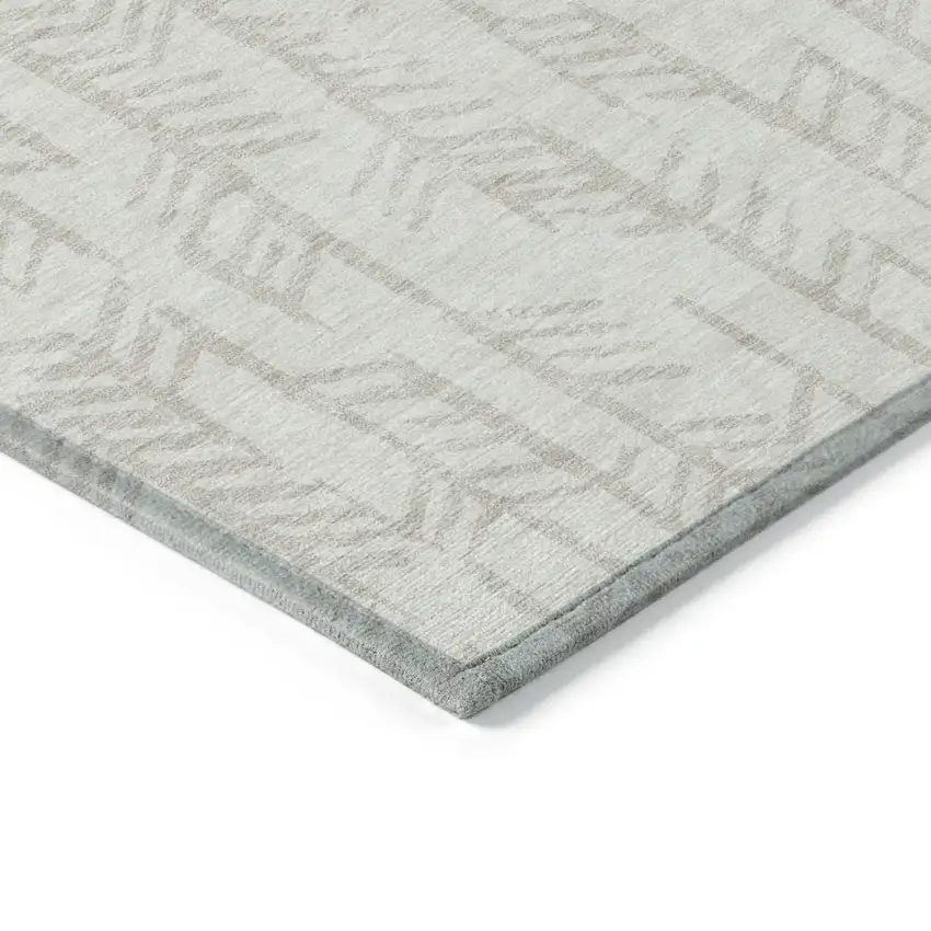 Ivory And Beige Tribal Washable Indoor Outdoor Area Rug Photo 5